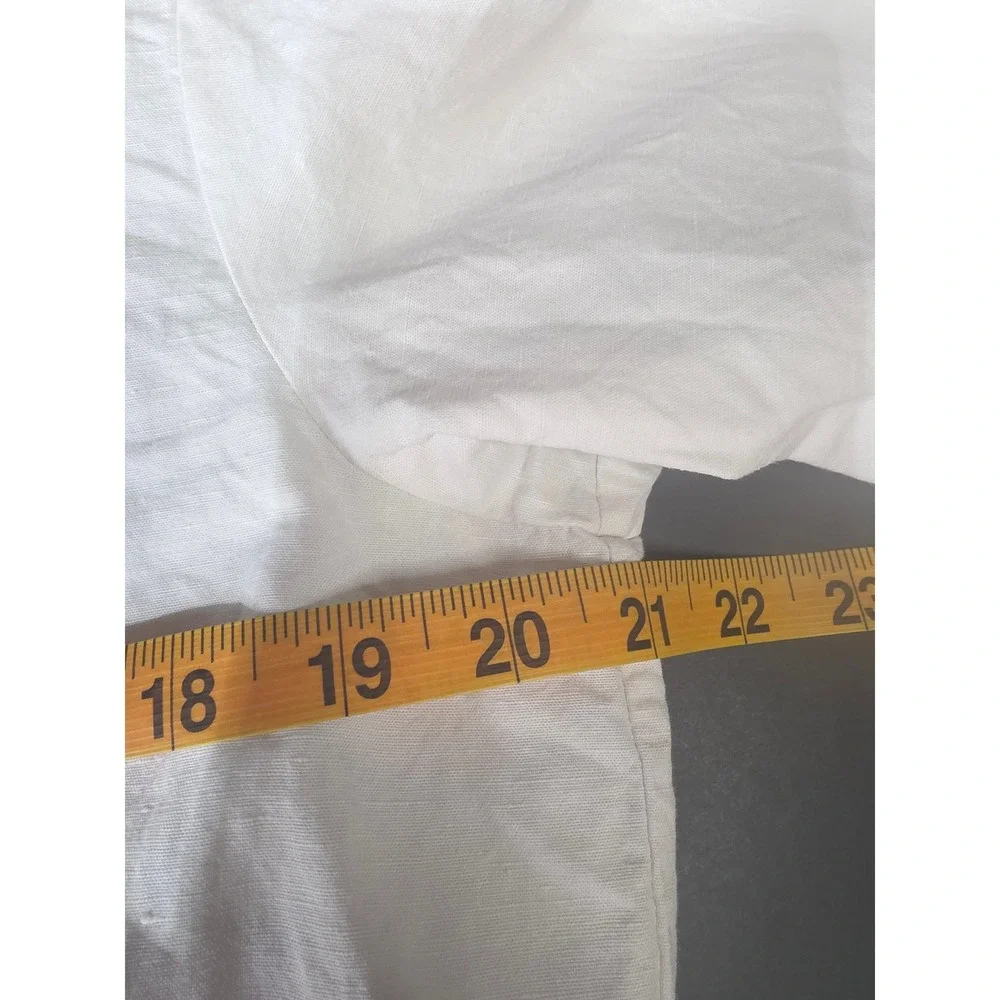 COS Bone Color Linen Short Sleeve Button Front Belted Utility Jumpsuit Size 10